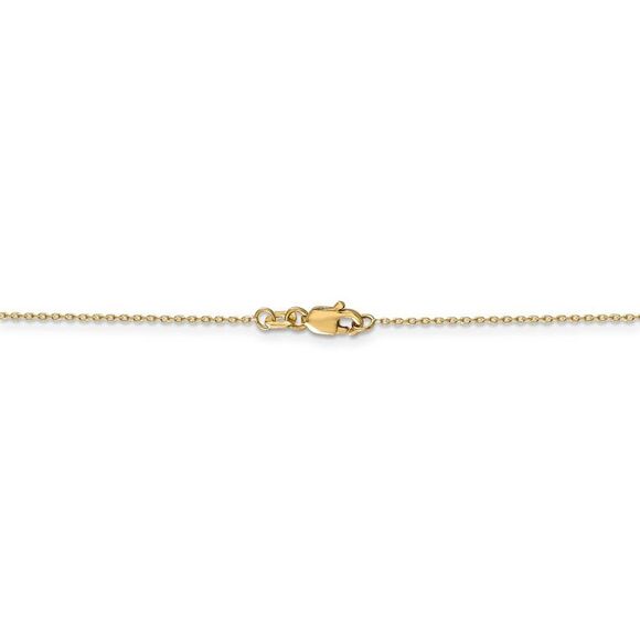0.8mm 14k Yellow Gold Solid Diamond Cut Cable Chain Necklace, 30 Inch - Picture 3 of 7